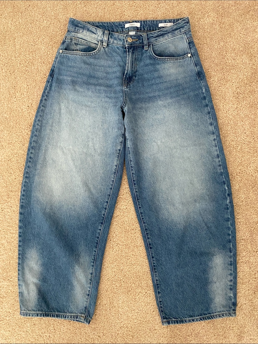Forever 21 Light Blue High-Rise Wide Leg Jeans